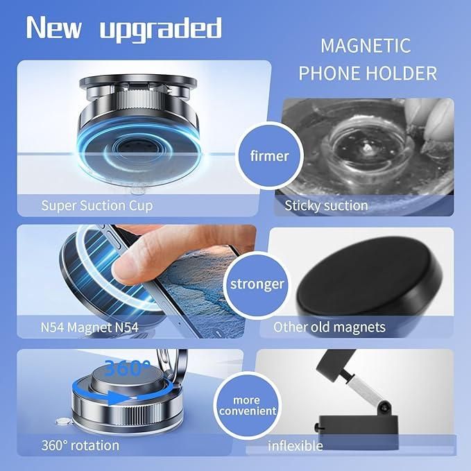 Vacuum Absorption Magnetic Bracket-360° Strong Grip Mobile Holder