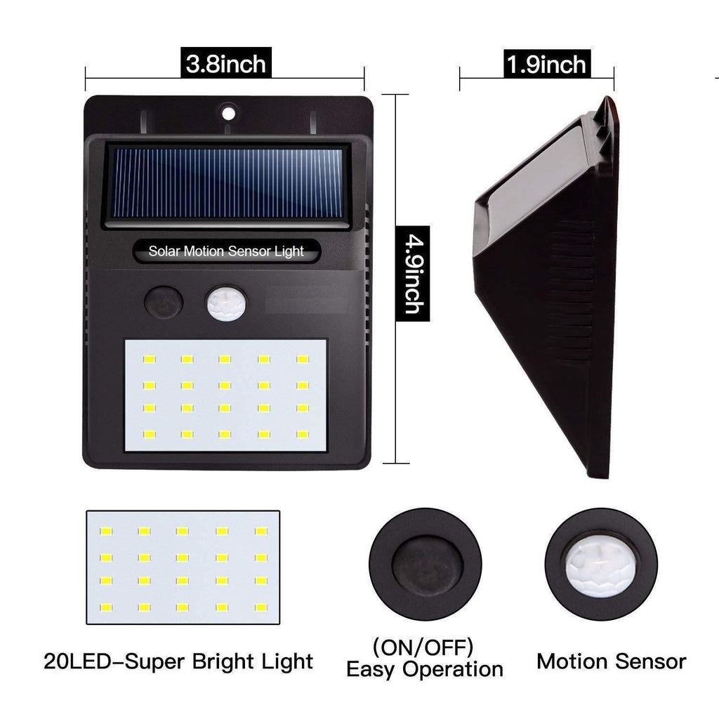 20 LED Outdoor Security Light with Motion Sensor – Solar/USB Powered